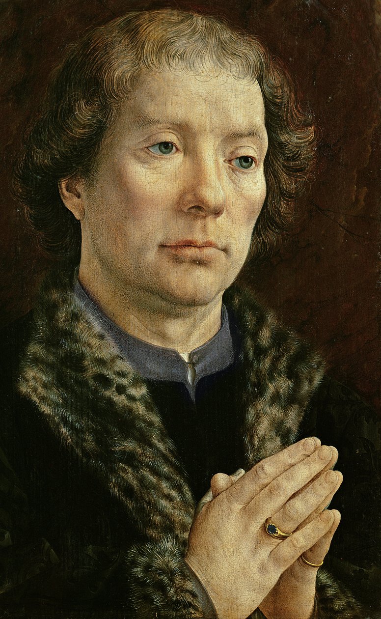 Dyptyk Carondelet: lewy panel przedstawiający Jeana Carondeleta (1469-1545) Dziekana kościoła Besancon, 1517 (zob. także 97189 i 210363) autorstwa Jan Gossaert