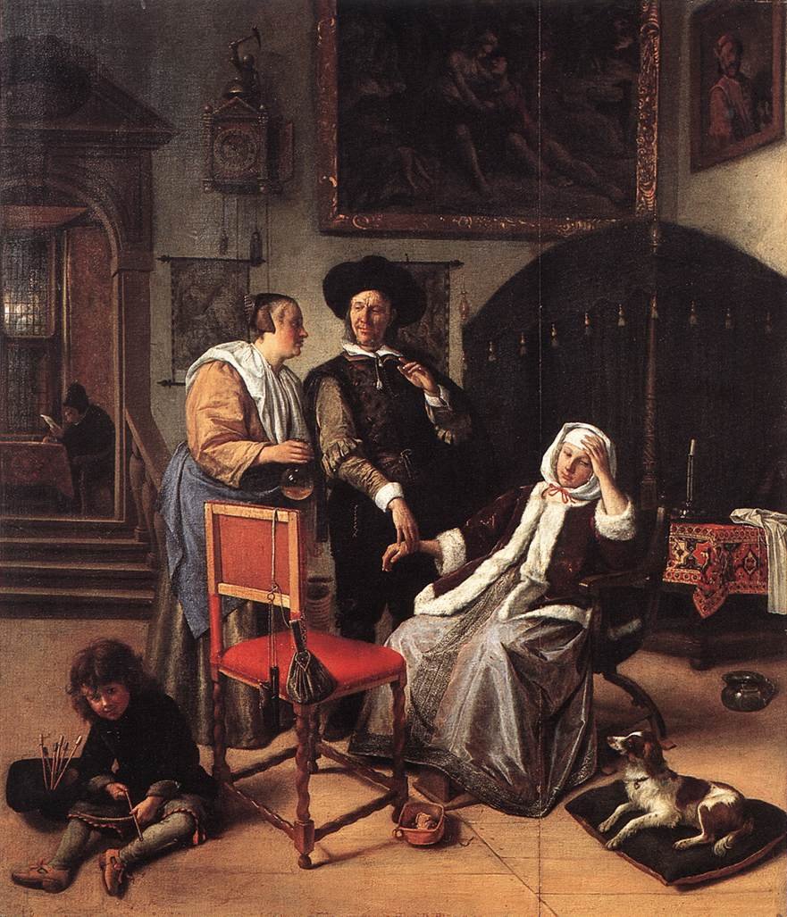 Wizyta lekarzy autorstwa Jan Havickszoon Steen
