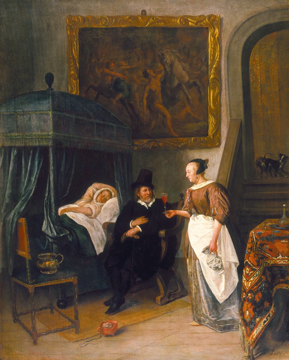 Wizyta lekarzy autorstwa Jan Havickszoon Steen