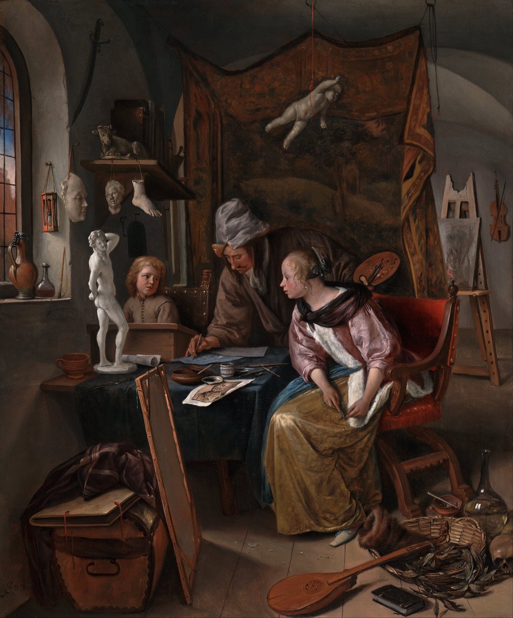 Lekcja rysunku autorstwa Jan Havickszoon Steen