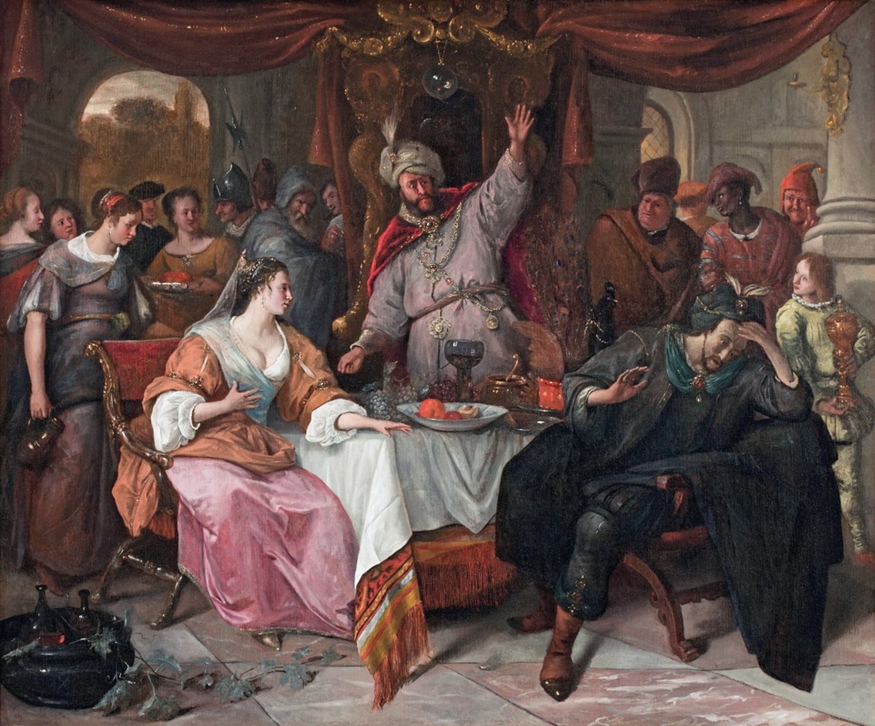 Gniew Aswerusa autorstwa Jan Havickszoon Steen
