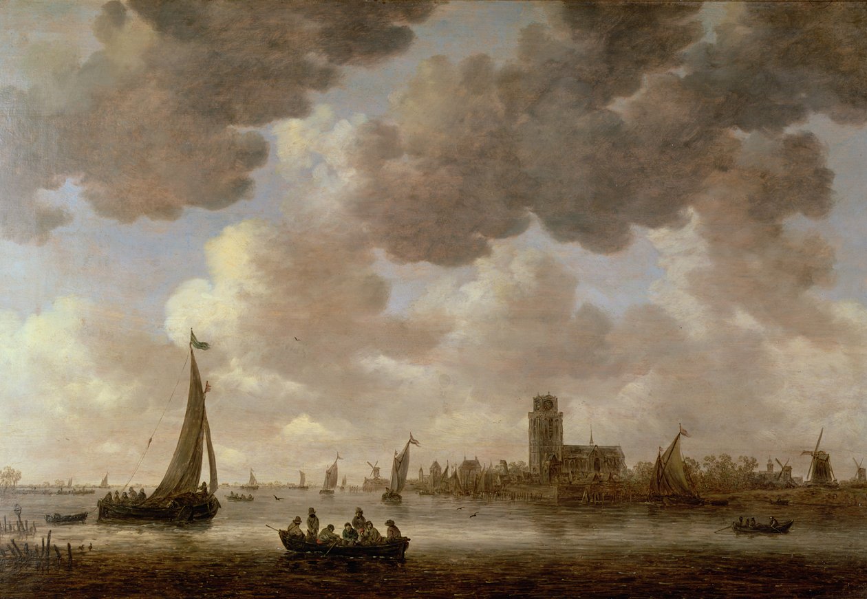 Widok Dordrecht Downstream od Grote Kerk, 1647 autorstwa Jan Josephsz van Goyen