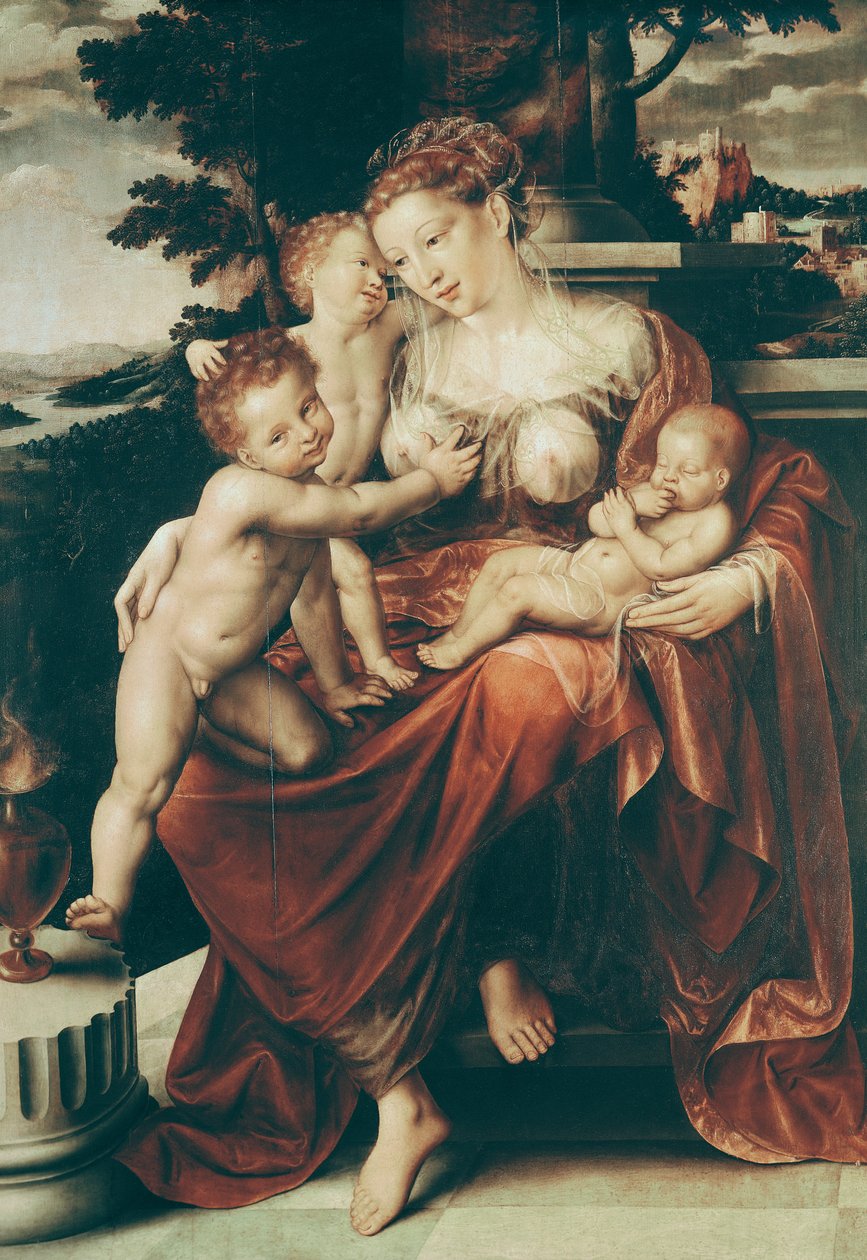 Dobroczynność, 1544-58 autorstwa Jan Massys or Metsys
