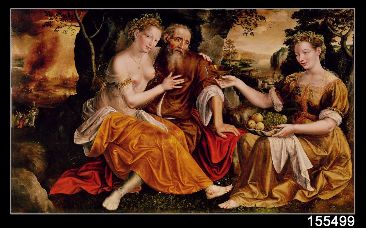 Lot i jego córki, c.1565 autorstwa Jan Massys or Metsys