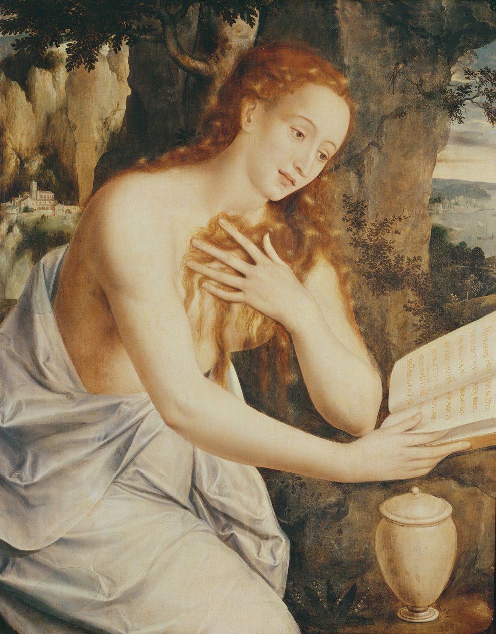 Maria Magdalena en Prayer (olej na drewnie) autorstwa Jan Massys or Metsys