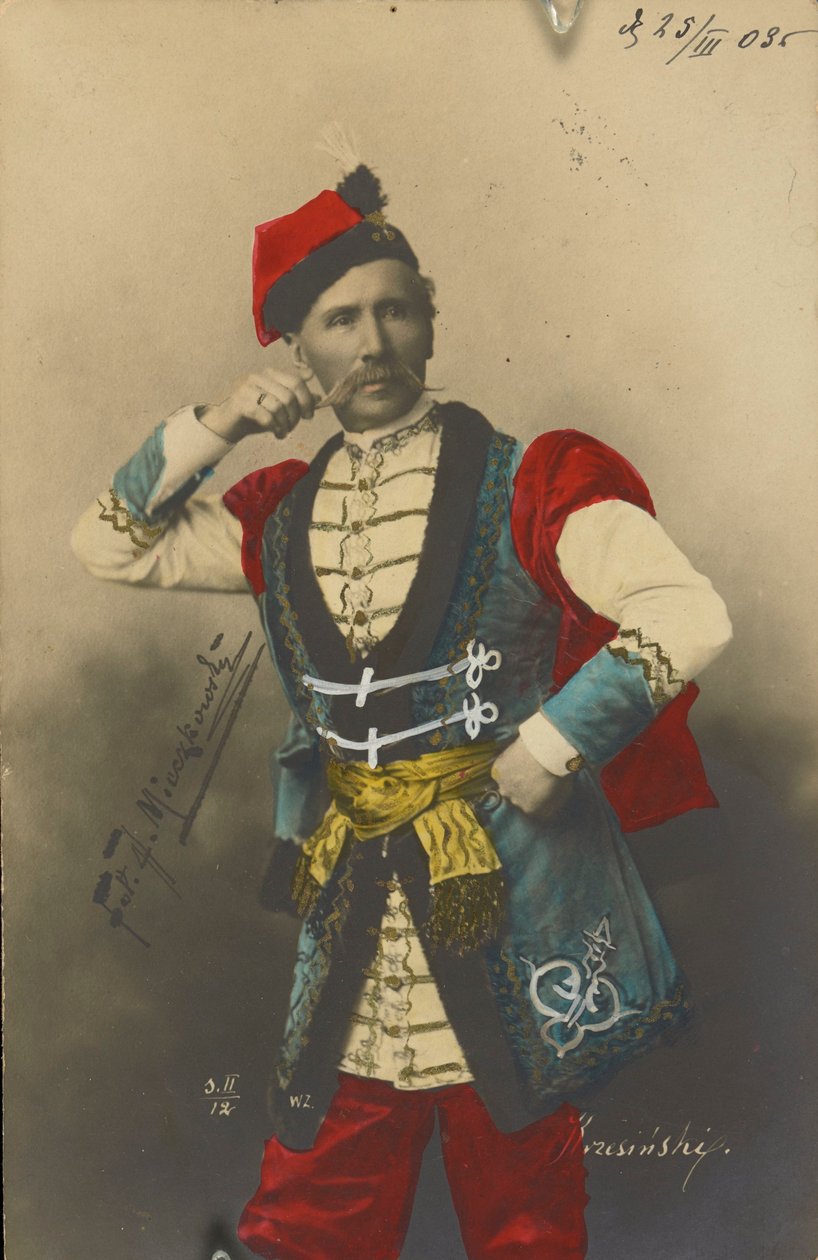 Feliks Krzesiński (Felix Kschessinsky) w stroju baletowym do Mazurka autorstwa Jan Mieczkowski