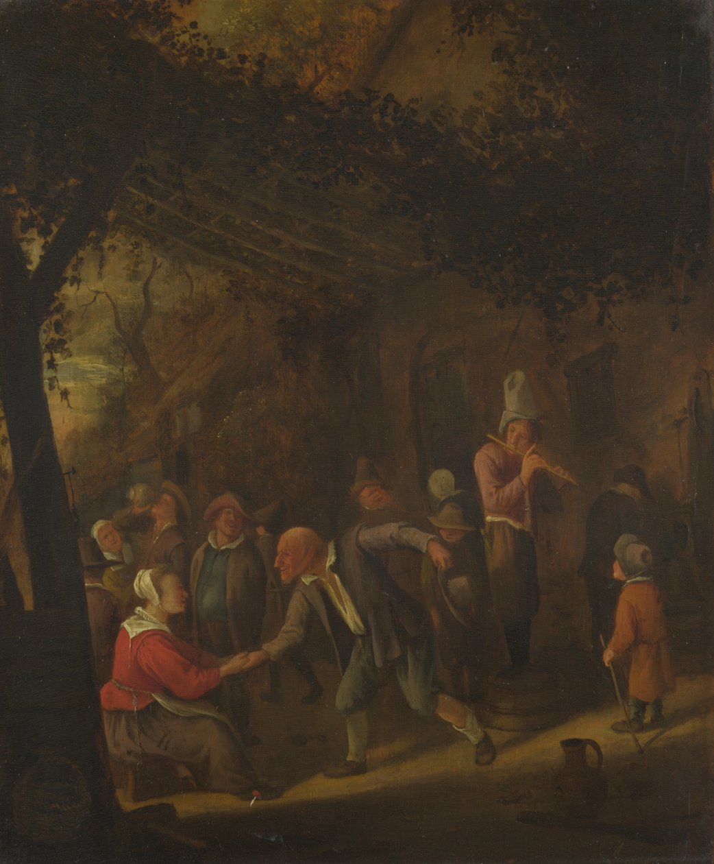Chłopi bawią się przed karczmą? autorstwa Jan Havickszoon Steen