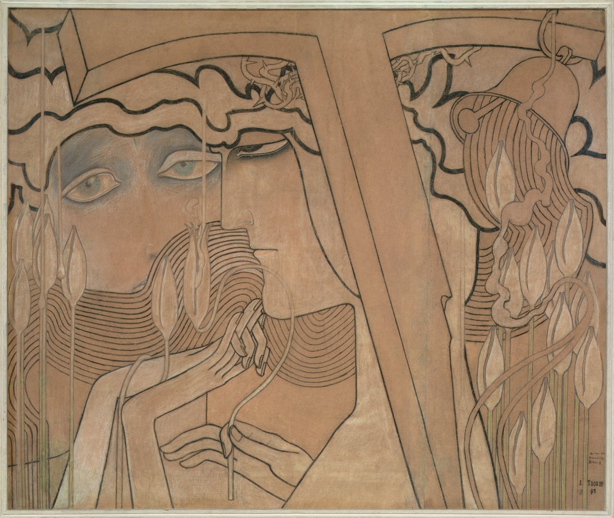 Pożądanie i satysfakcja, 1893 (pastel na karcie) autorstwa Jan Toorop