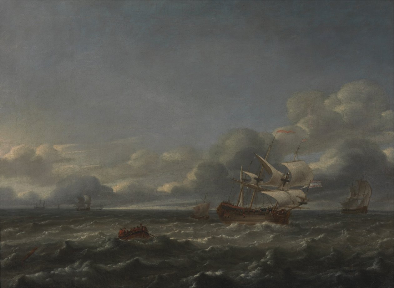 Men of War w sztywnym wietrze autorstwa Jan Theunisz Blankerhoff