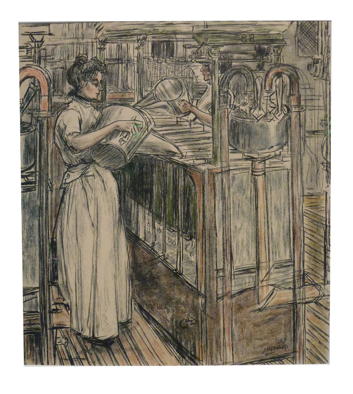 Odlewnia 1 z 12 litosów, które Toorop wykonał na temat produkcji świec autorstwa Jan Toorop