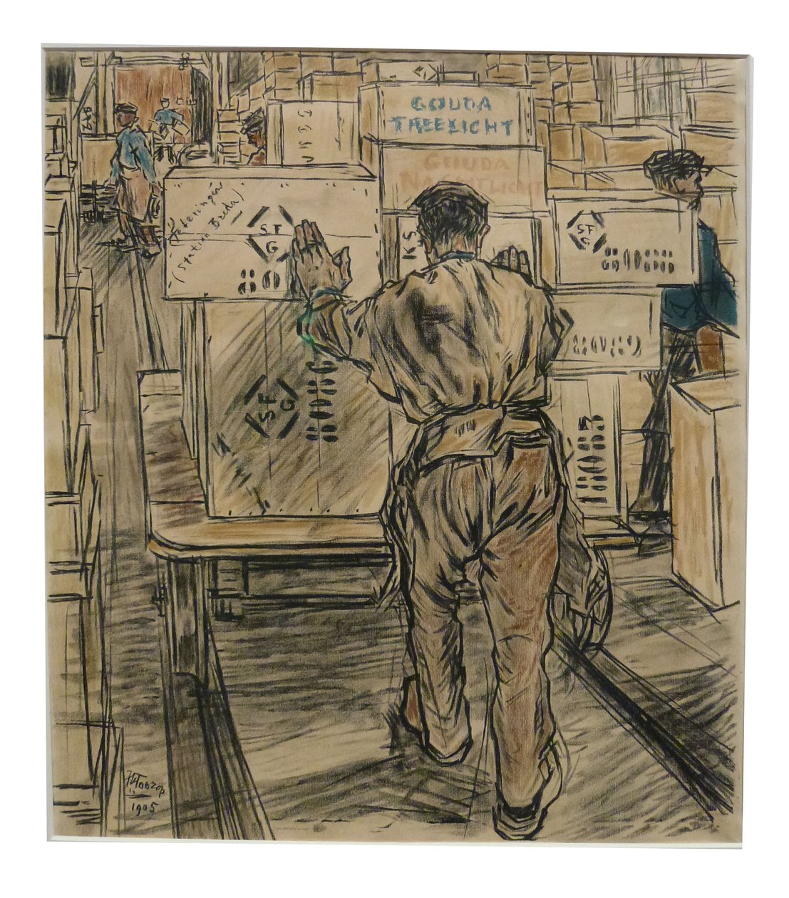 Magazyny 1 z 12 litografii, które Toorop wykonał na temat produkcji świecn autorstwa Jan Toorop