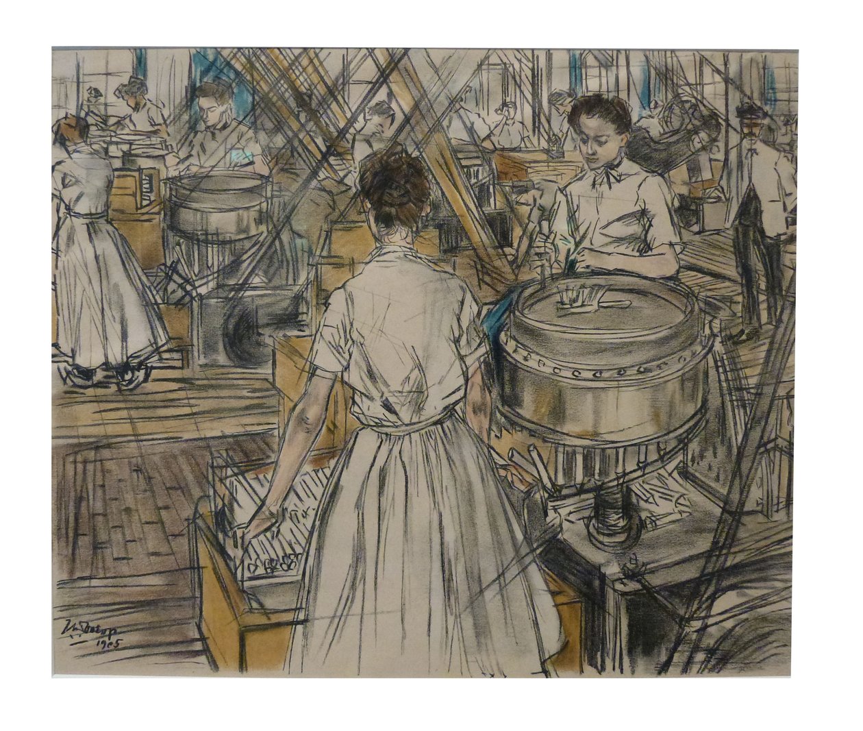 Rogneerkamer 1 z 12 litografii, które Toorop wykonał na temat produkcji świec autorstwa Jan Toorop