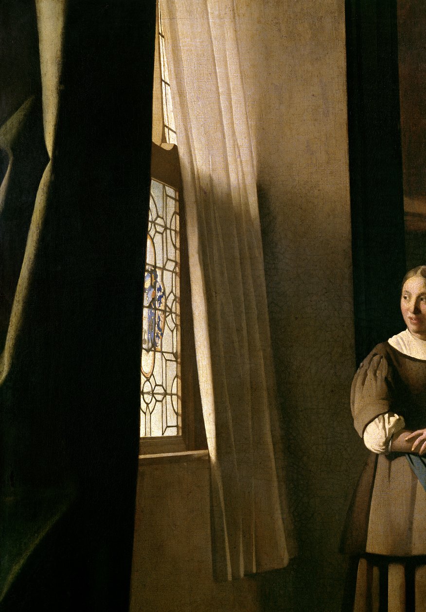 Pani pisząca list ze swoją pokojówką, ok. 1670 (detal 2353) autorstwa Jan Vermeer van Delft