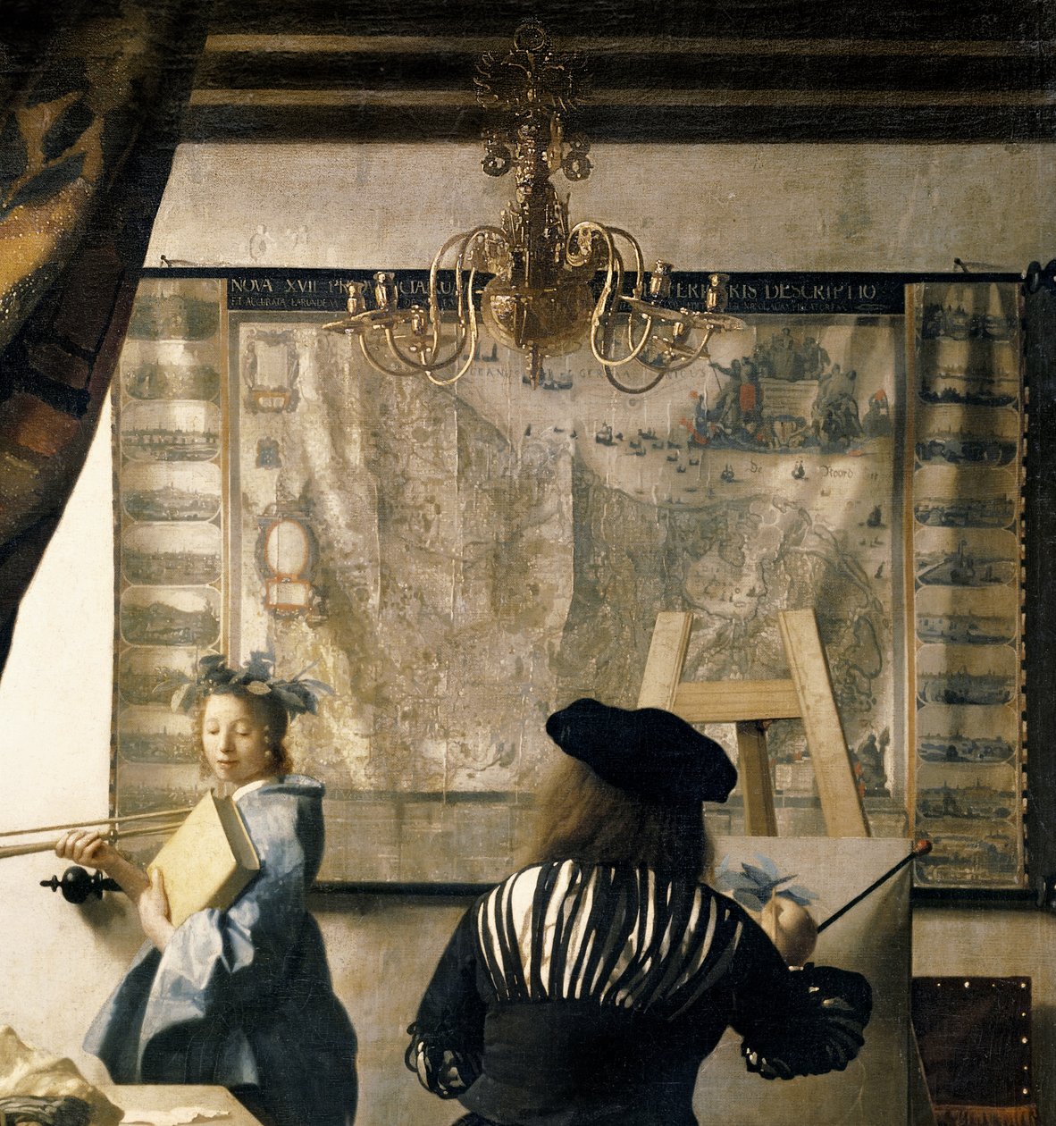Pracownia artystów, ok. 1665-66 olej na płótnie, detal 408 autorstwa Jan Vermeer van Delft