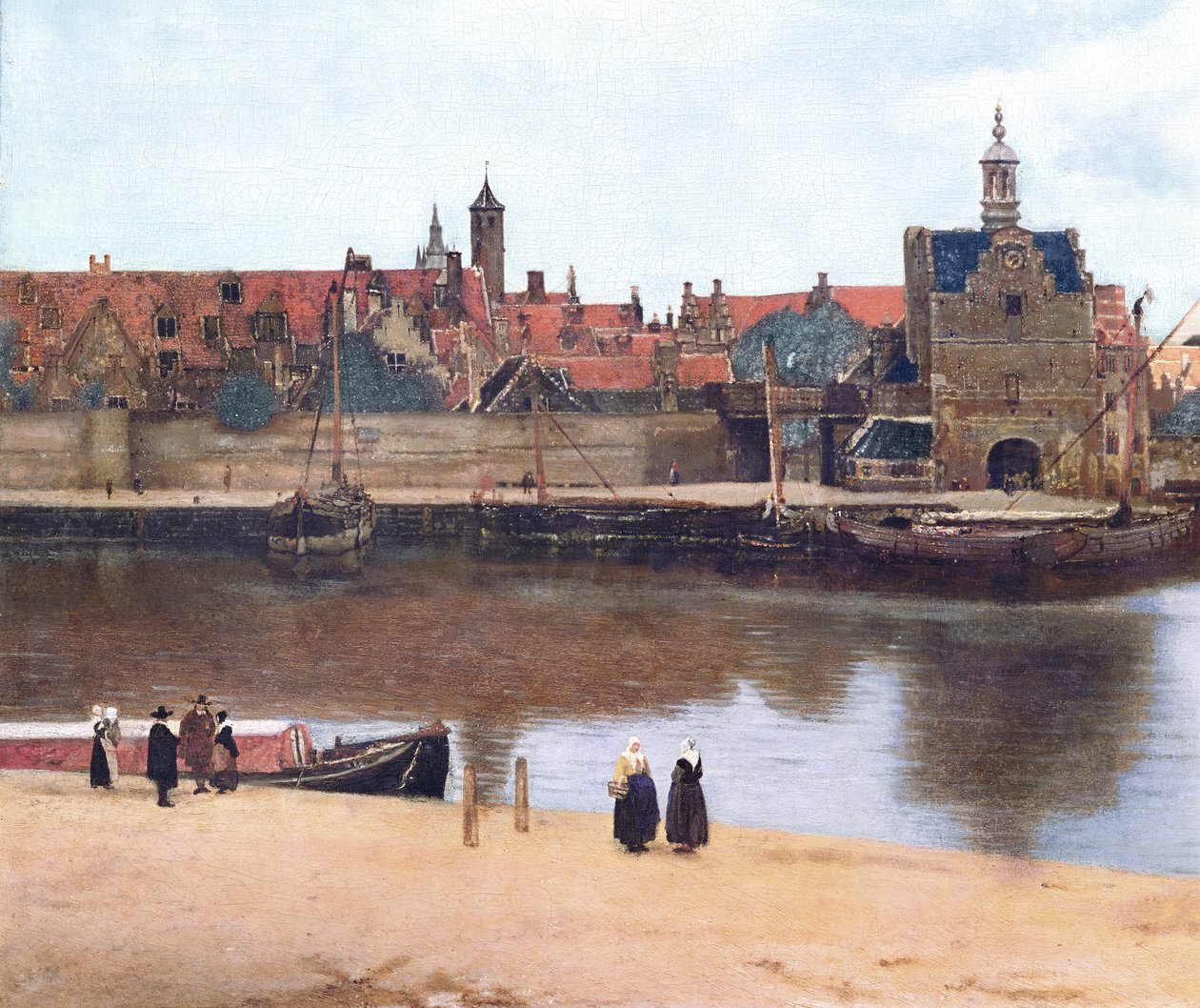 Widok na Delft, ok. 1660-61 (detal z 1109252) autorstwa Jan Vermeer van Delft