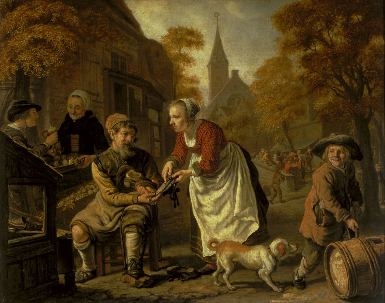Scena wiejska z szewcem, ok.1650 autorstwa Jan Victors