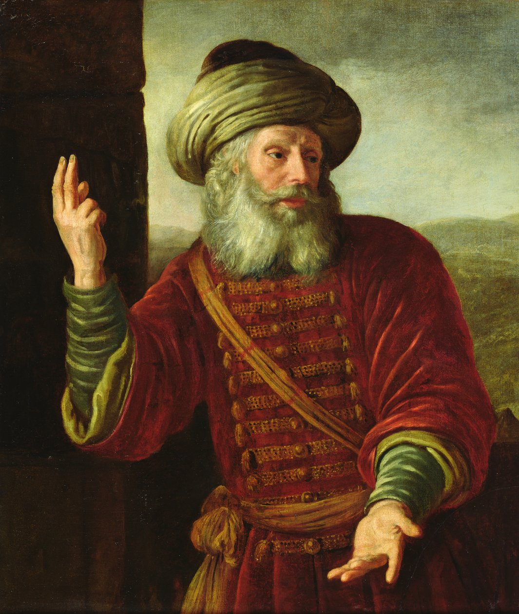 Portret starca w ekstrawaganckim stroju autorstwa Jan Victors