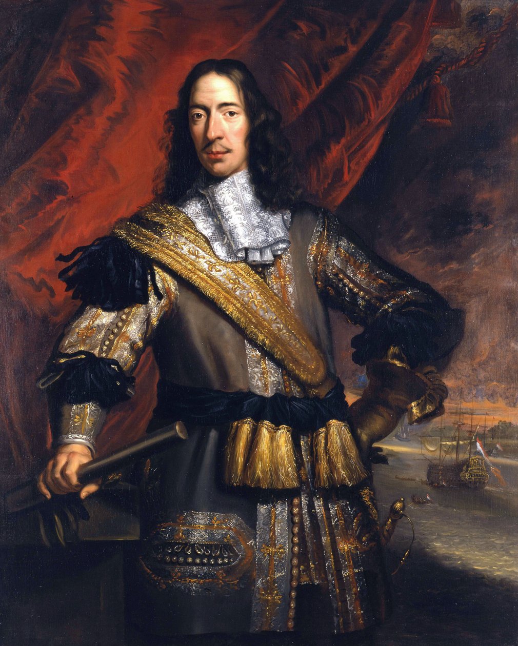 Cornelis de Witt (1623-1672), burmistrz Dordrechtu, roughaard Putten autorstwa Jan de Baen  