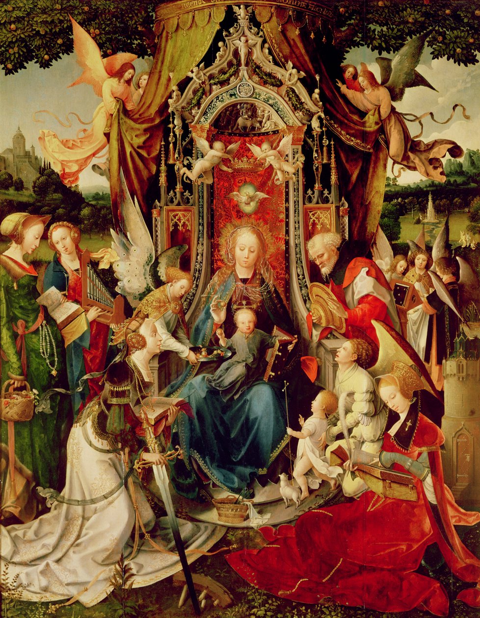 Madonna z Dzieciątkiem i Świętymi, XVI w. (tryptyk) autorstwa Jan de Beer