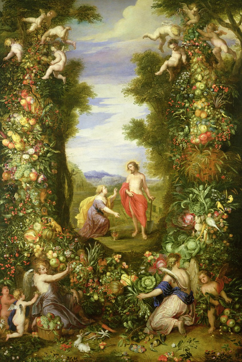 Chrystus i Maria Magdalena autorstwa Jan the Elder Brueghel