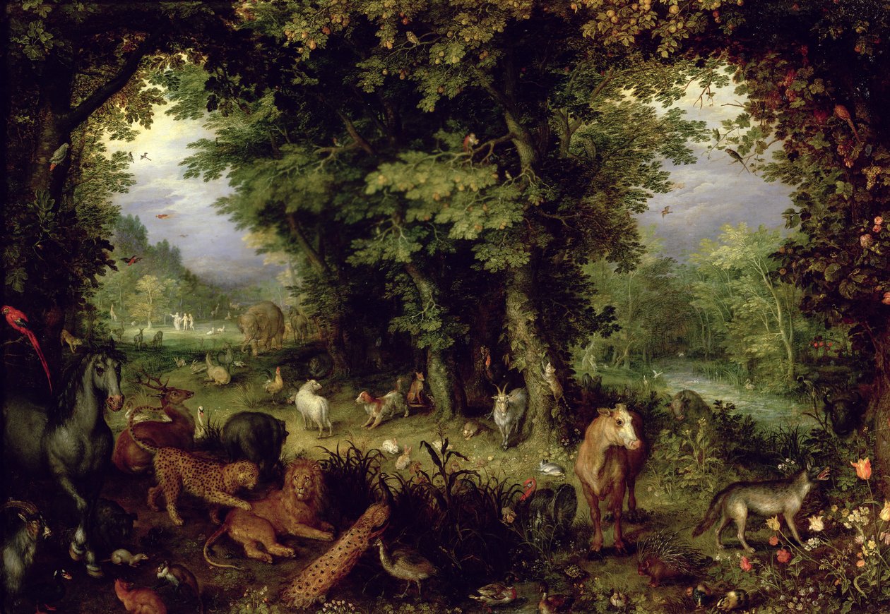 Ziemia lub ziemski raj, 1607-08 (olej na miedzi) autorstwa Jan the Elder Brueghel