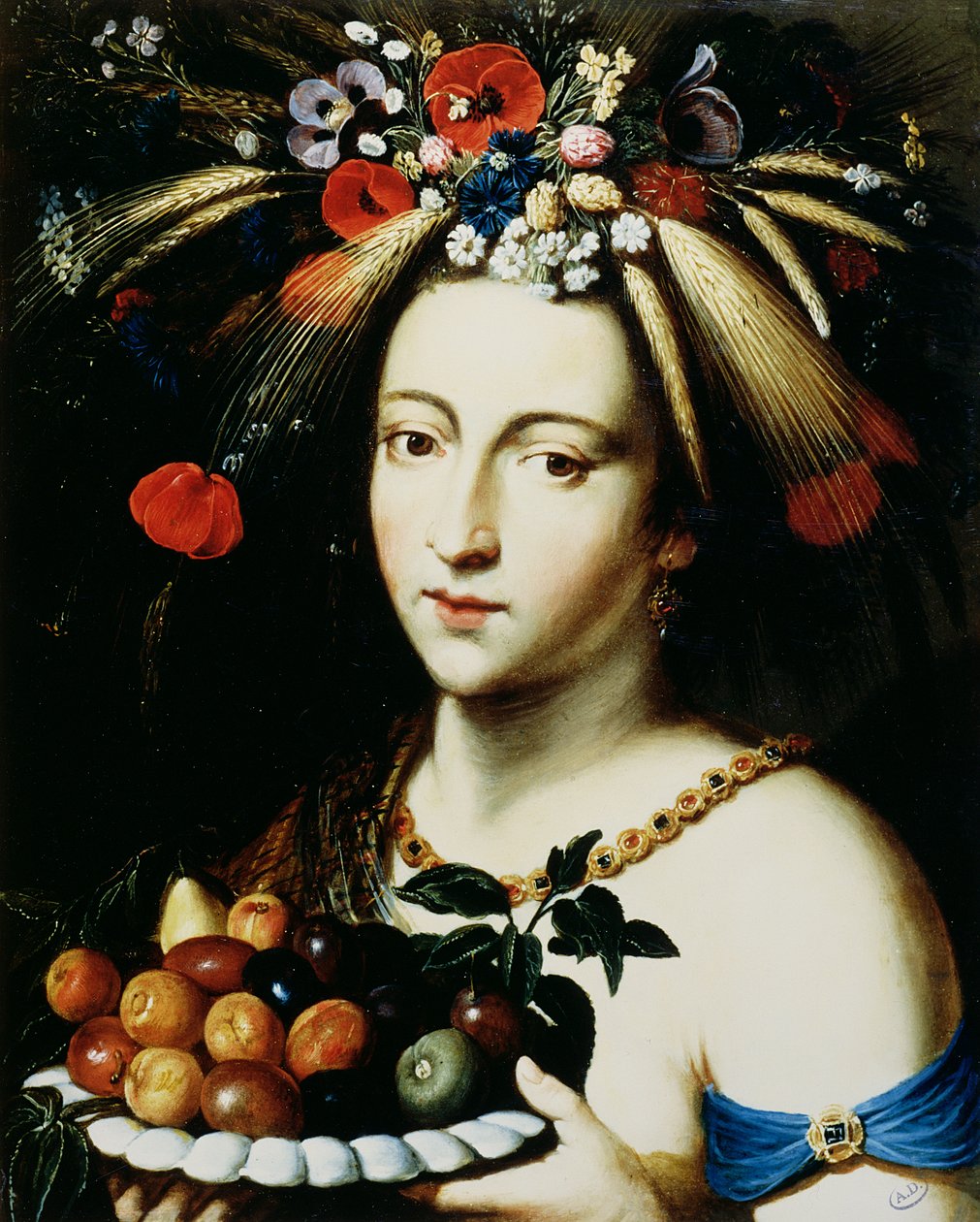 Ceres, bogini Obfitości, XVII wiek (olej na miedzi) autorstwa Jan Brueghel the Younger