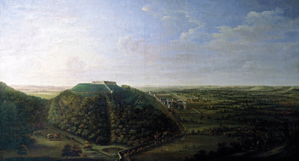 Widok zamku Belvoir, 1744 autorstwa Jan the Younger Griffier