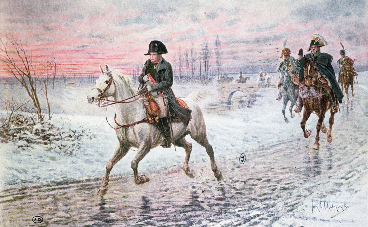 Napoleon w odwrocie z Moskwy w 1812 r. autorstwa Jan van Chelminski