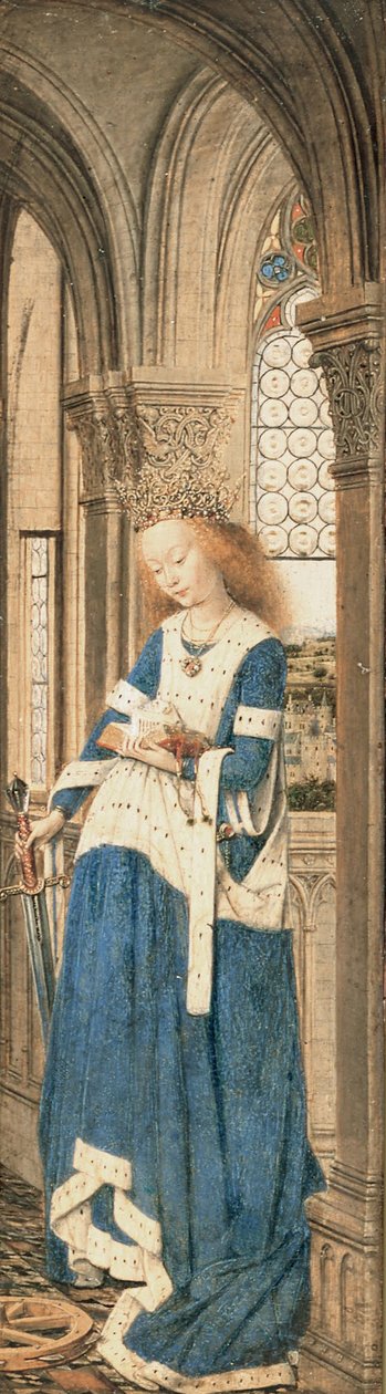 Tryptyk Maryi z Dzieciątkiem, św. Michała i Katarzyny autorstwa Jan van Eyck