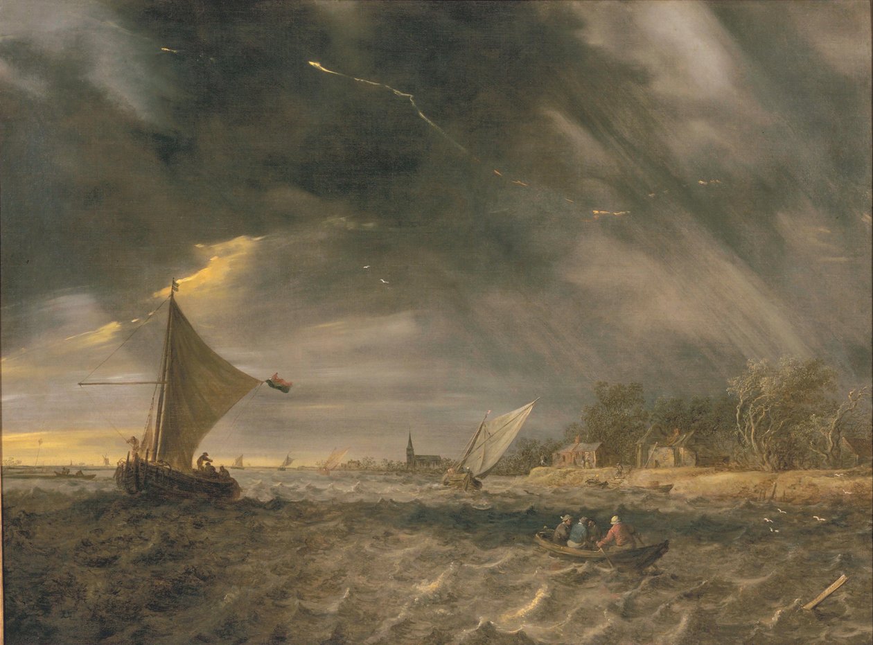 Burza z piorunami autorstwa Jan Josephsz van Goyen