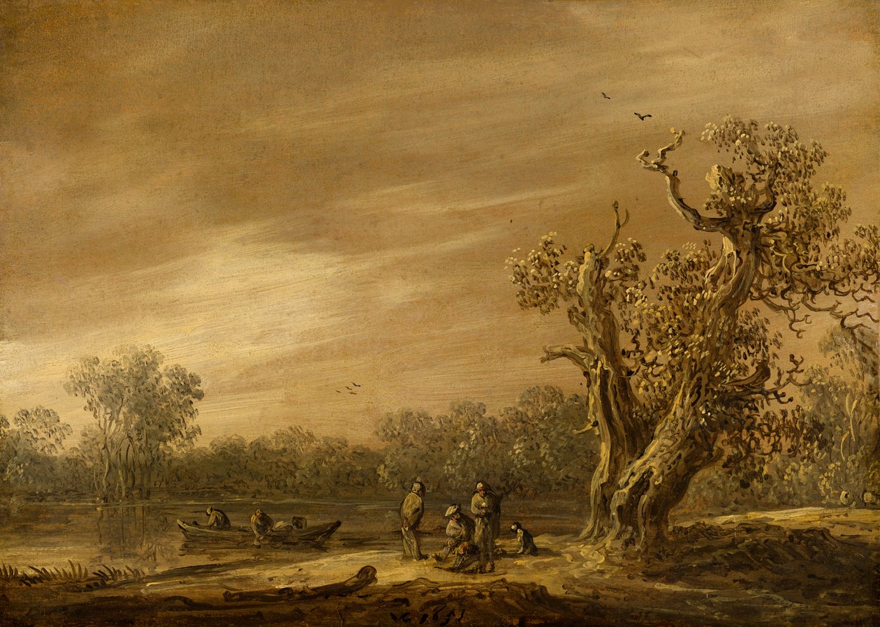 Rybacy na brzegu jeziora autorstwa Jan Josephsz van Goyen