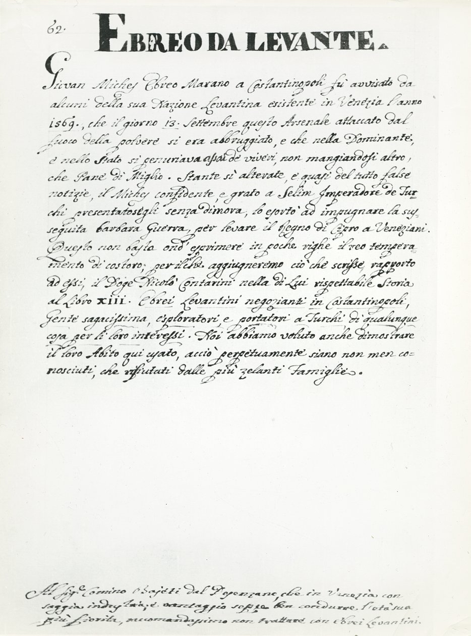 Żyd z Lewantu, strona z „Gli abiti dei Veneziani” (patrz ilustracja 188195) autorstwa Jan van Grevenbroeck