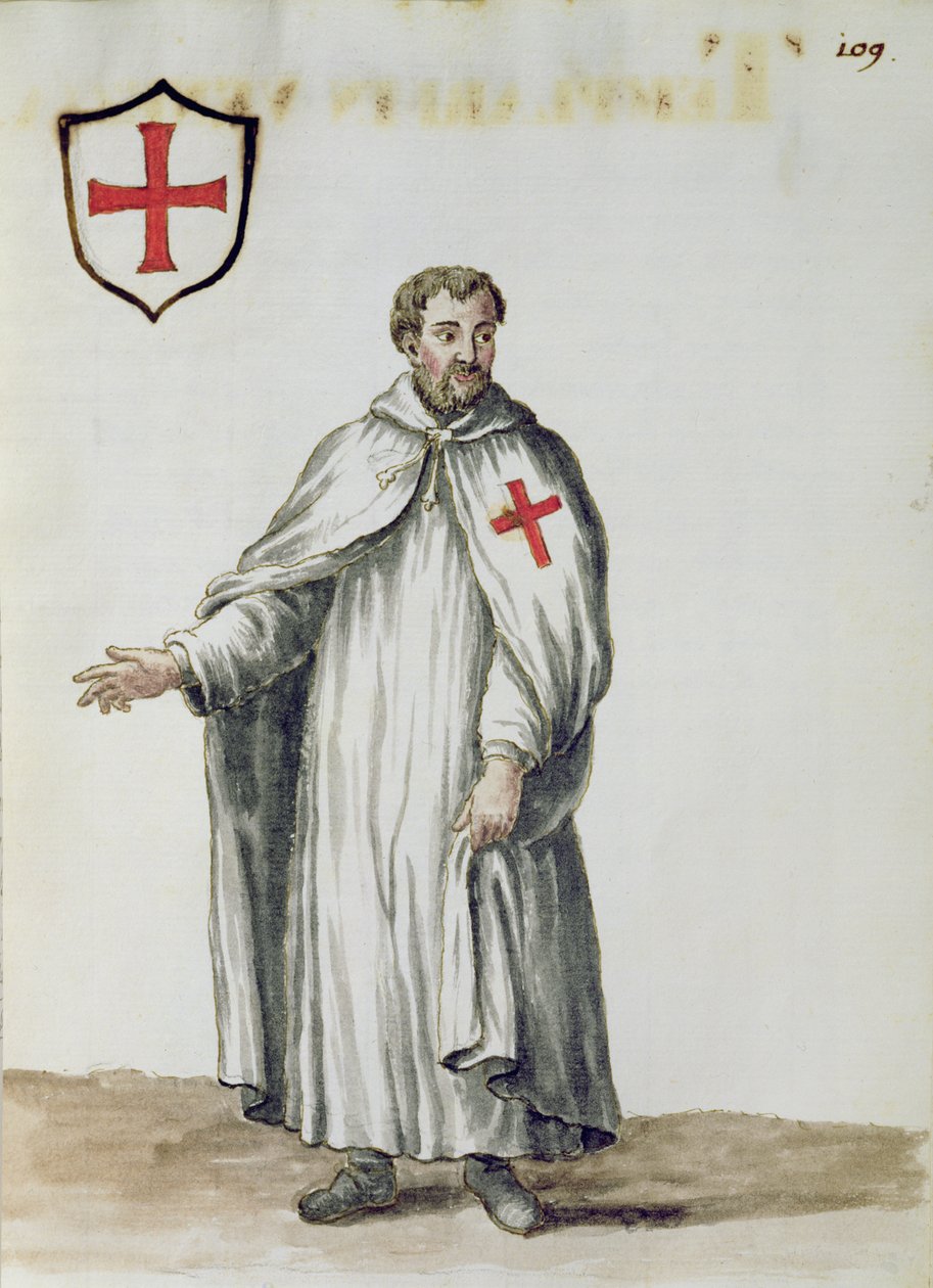 Templariusz wenecki (pióro i atrament i toaleta na papierze) autorstwa Jan van Grevenbroeck