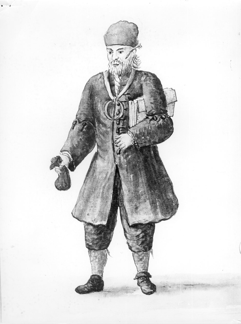 Żyd, Marco Alpron, z „Ubrania Wenecjan” (patrz tekst towarzyszący 188190) autorstwa Jan van Grevenbroeck