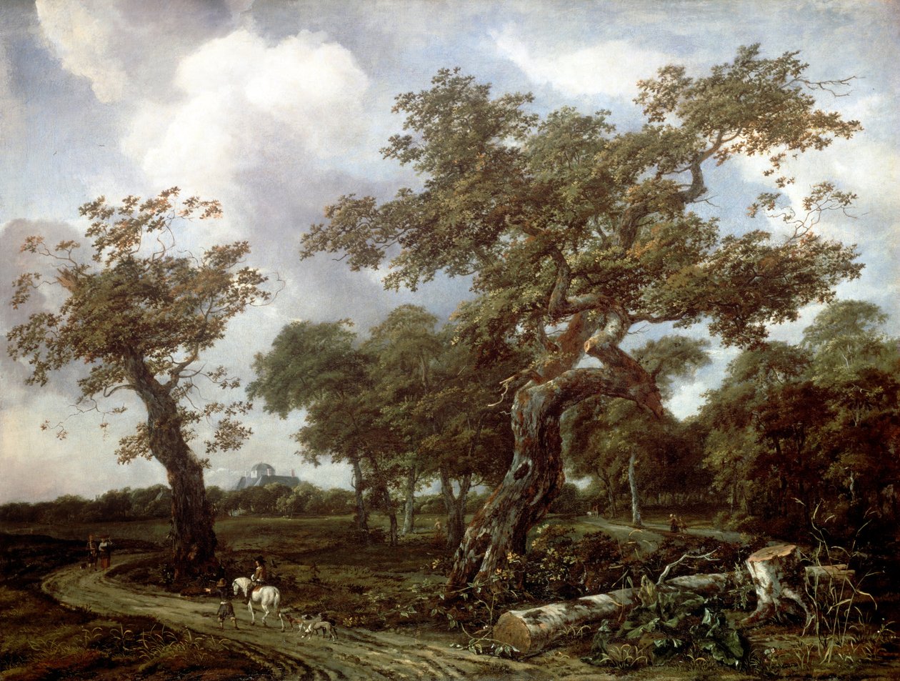 Las w pobliżu Hagi, z widokiem na Huis ten Bosch autorstwa Jan van Kessel the Elder