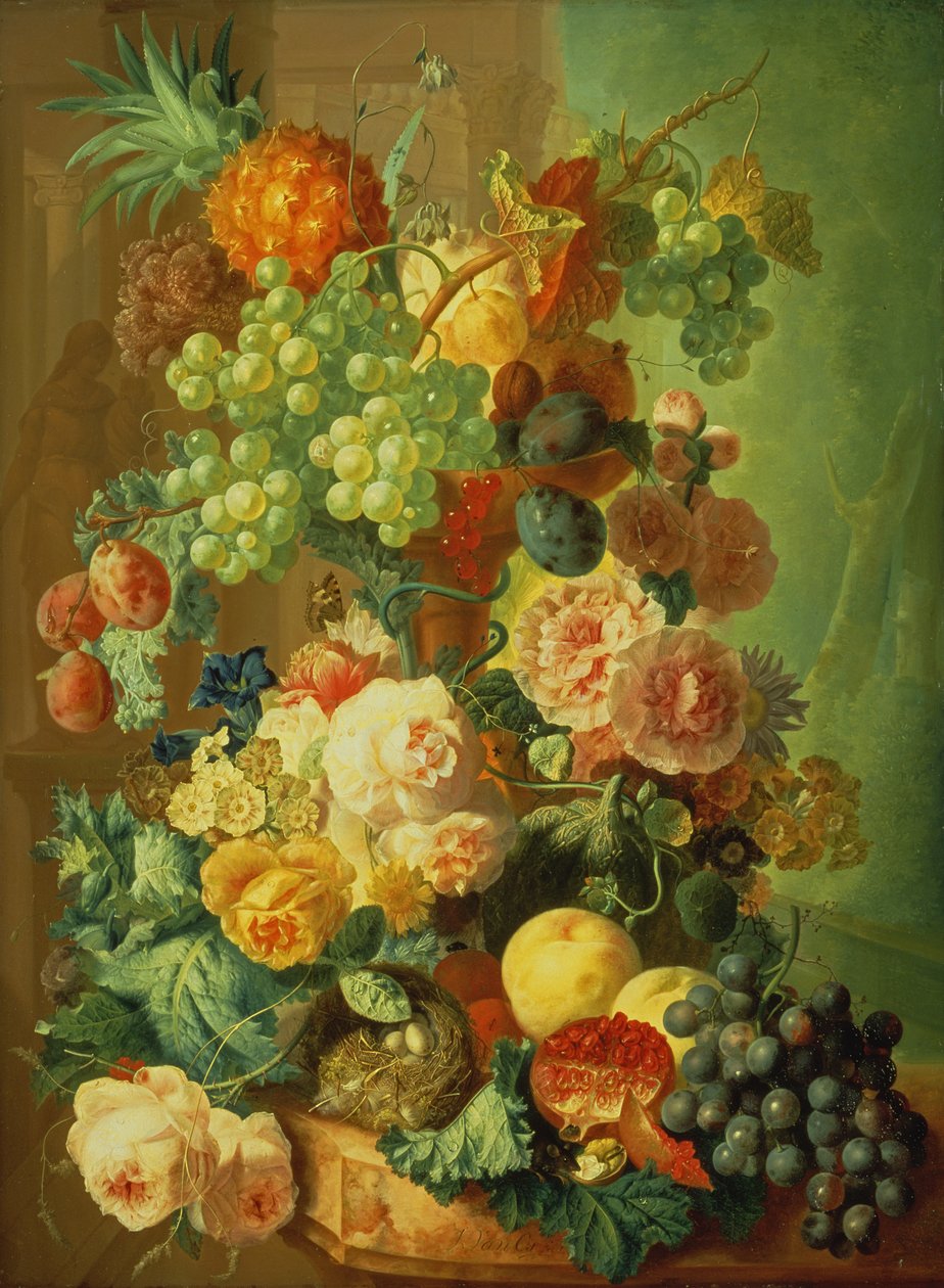 Martwa natura z owocami i kwiatami autorstwa Jan van Os