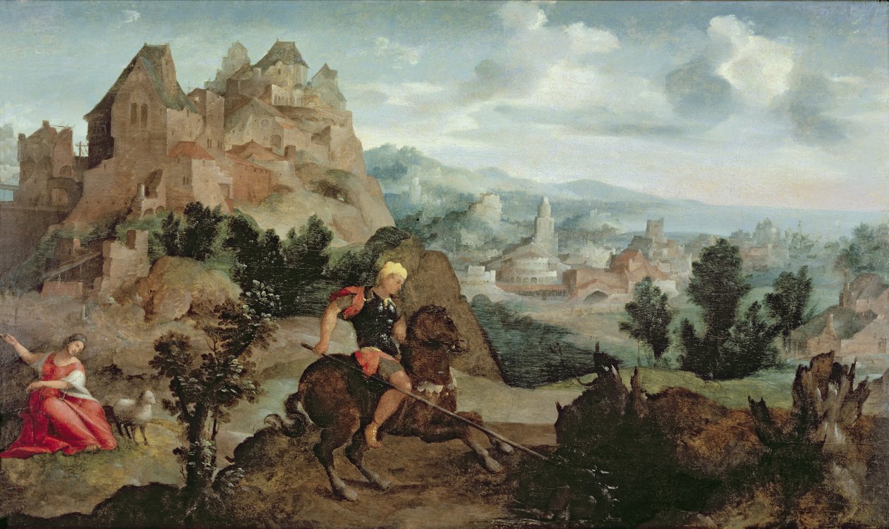 Św. Jerzy i smok autorstwa Jan van Scorel