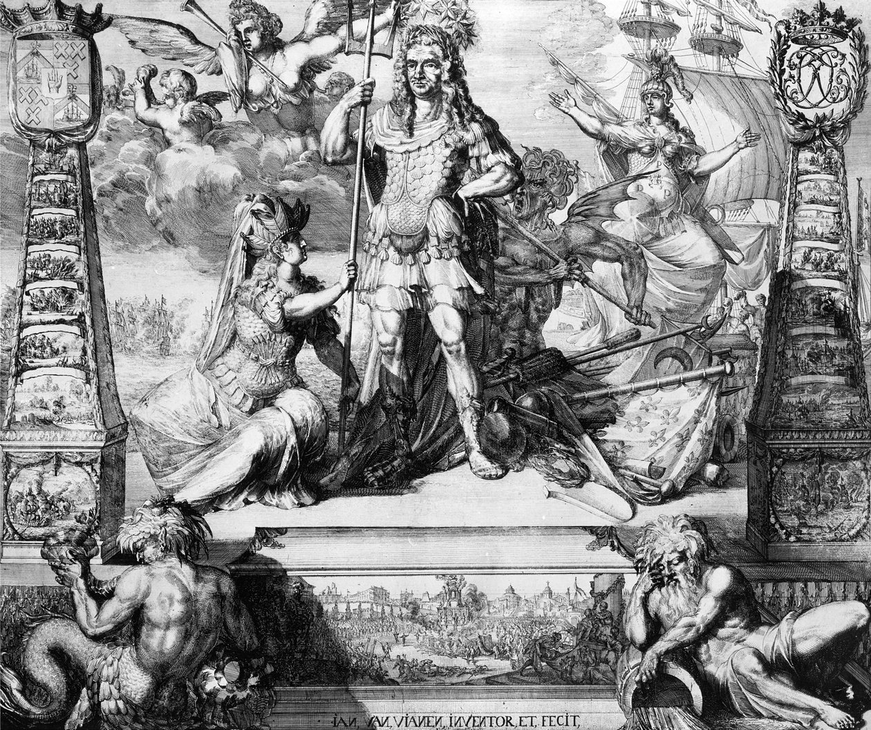Alegoryczny portret Cornelisa Trompa, 1688 autorstwa Jan van Vianen