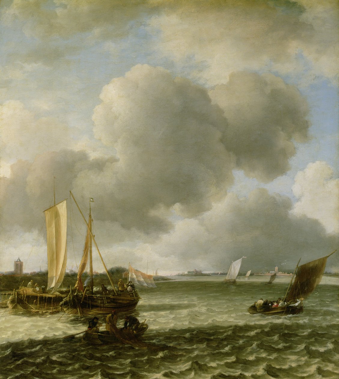 Łodzie na rzece Waal, 1650 autorstwa Jan van de Capelle or Cappelle