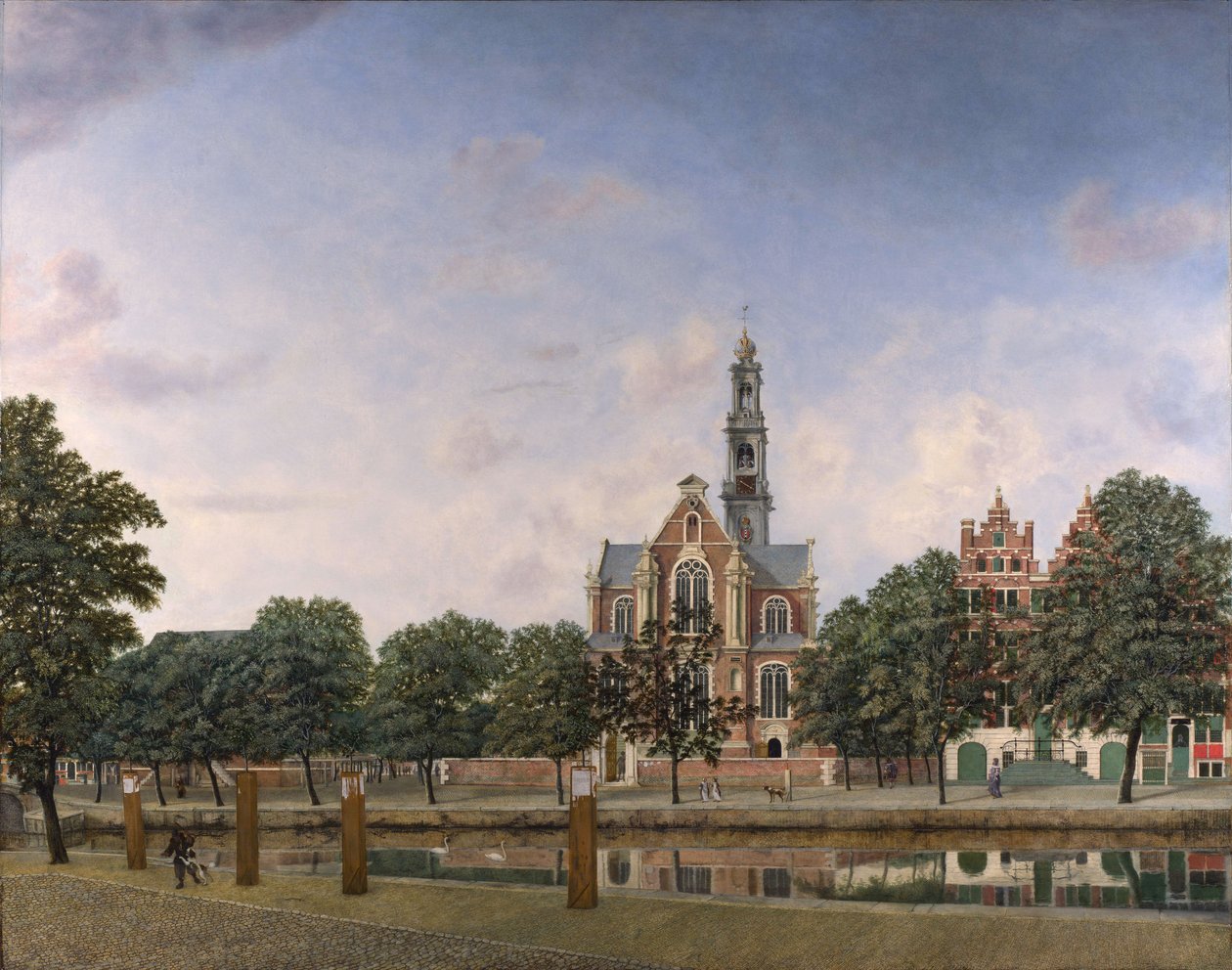 Widok na Westerkerk, Amsterdam (ok. 1660) autorstwa Jan van der Heyden
