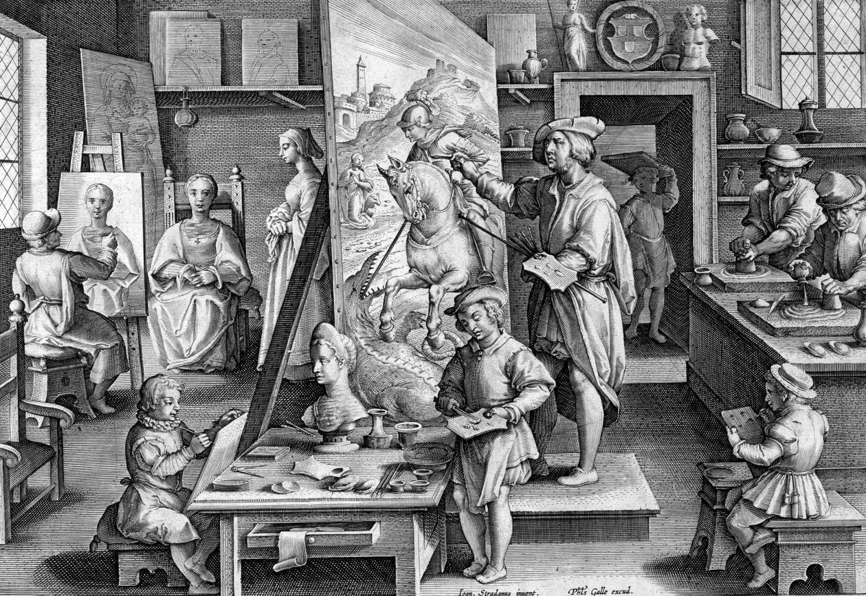 Color Olivi, tablica 14 z "Nova Reperta", wyryta przez Philipa Galle, ok. 1580-1605. autorstwa Jan van der Straet