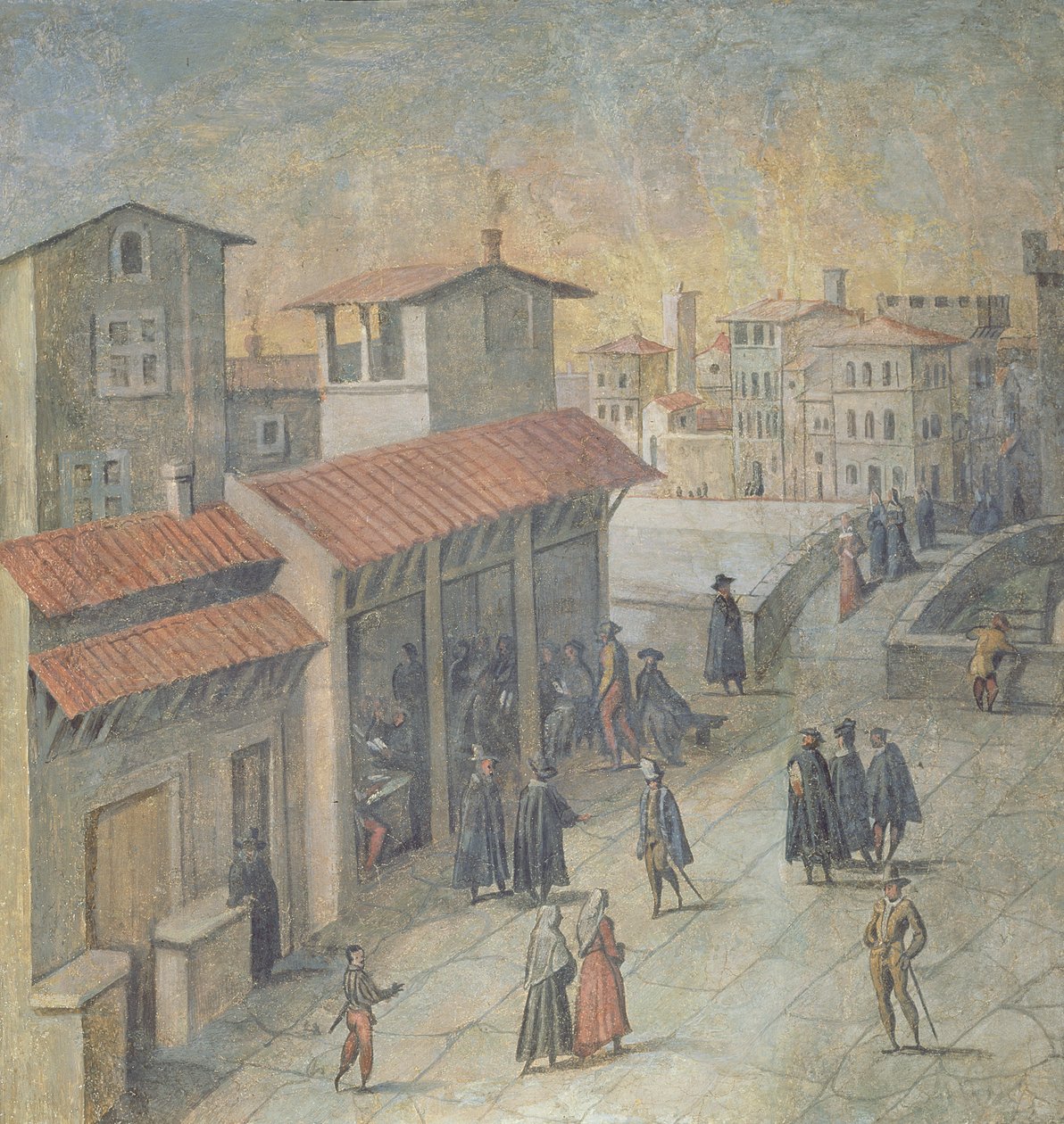 Ponte a Santa Trinita, Florencja, 1555 autorstwa Jan van der Straet