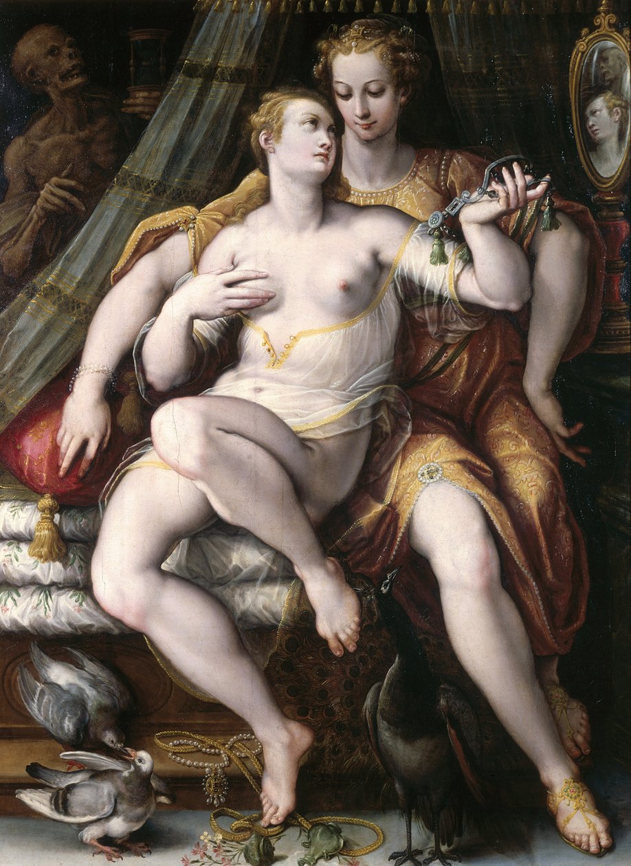 Próżność, skromność i śmierć, 1569 autorstwa Jan van der Straet