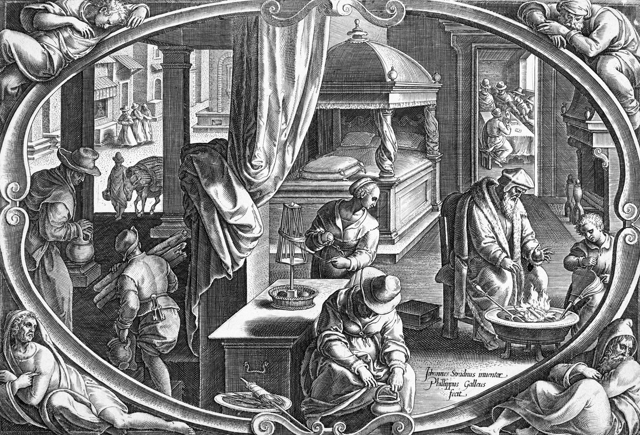 Zima, rytowany przez Philipa Galle, ok.1580 autorstwa Jan van der Straet