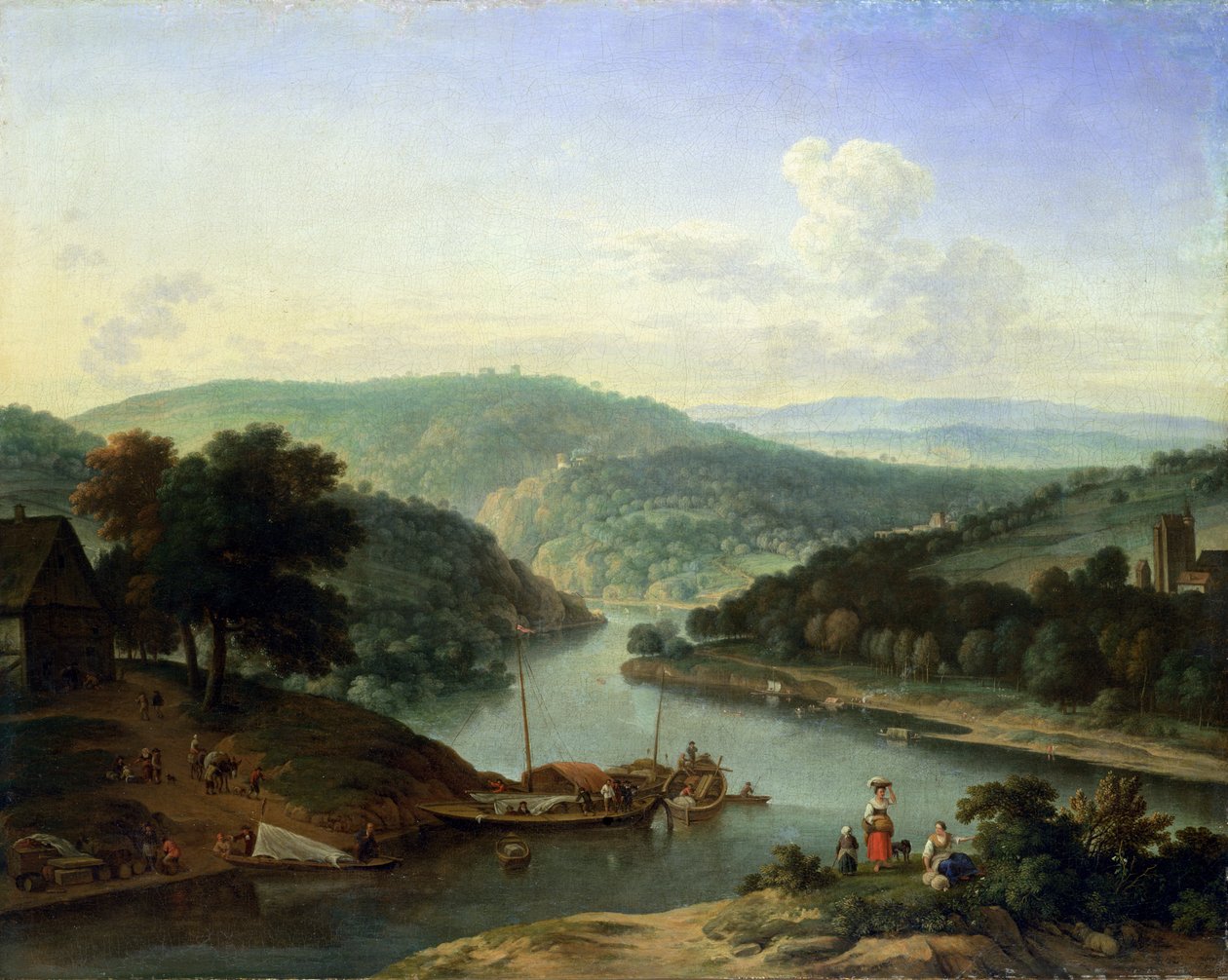 Krajobraz rzeczny, 1697 autorstwa Jan van der the Younger Meer