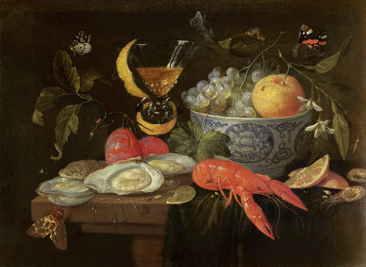 Martwa natura z owocami i skorupiakami, 1653 autorstwa Jan van Kessel the Elder