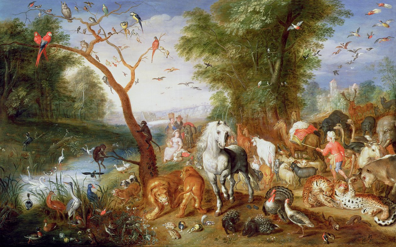 Zwierzęta wchodzące do Arki Noego (panel) autorstwa Jan van the Younger Kessel
