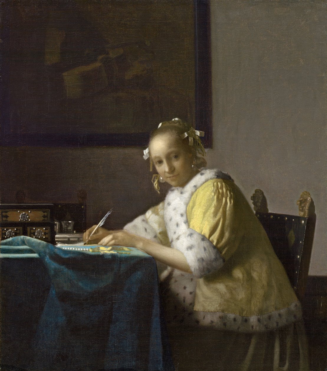 Pismo Pani, c. 1665 (olej na płótnie) autorstwa Johannes Vermeer