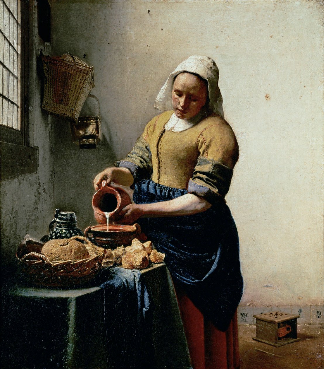 Mleczarka ... (obraz na płótnie) autorstwa Jan (1632-75) Vermeer