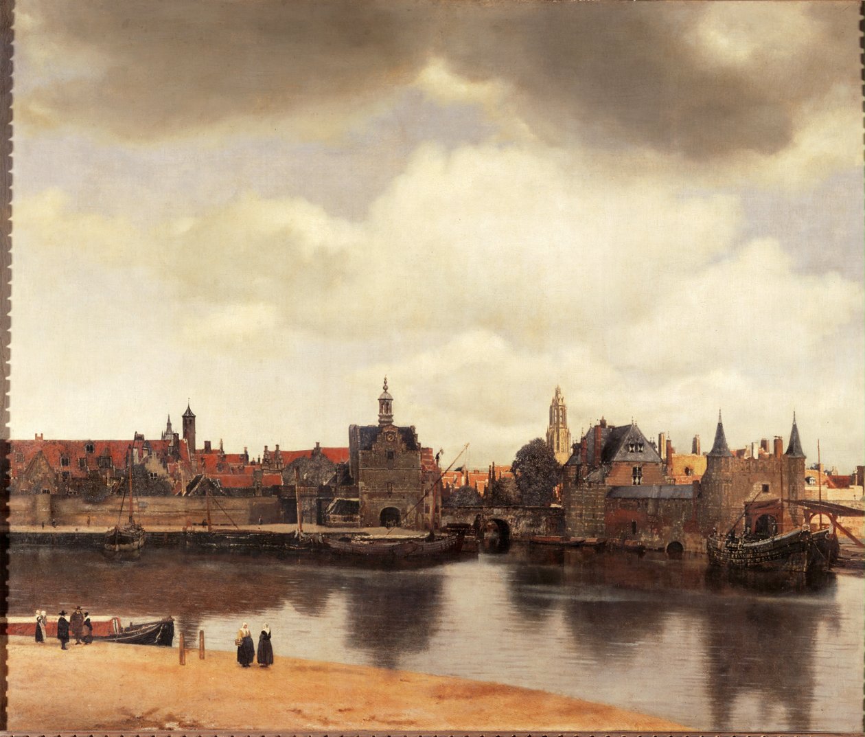 Widok Delft w Holandii po pożarze (olej na płótnie) autorstwa Jan (1632-75) Vermeer